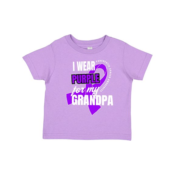 Inktastic I Wear Purple for My Grandpa Pancreatic Cancer Awareness Boys or Girls Toddler T-Shirt