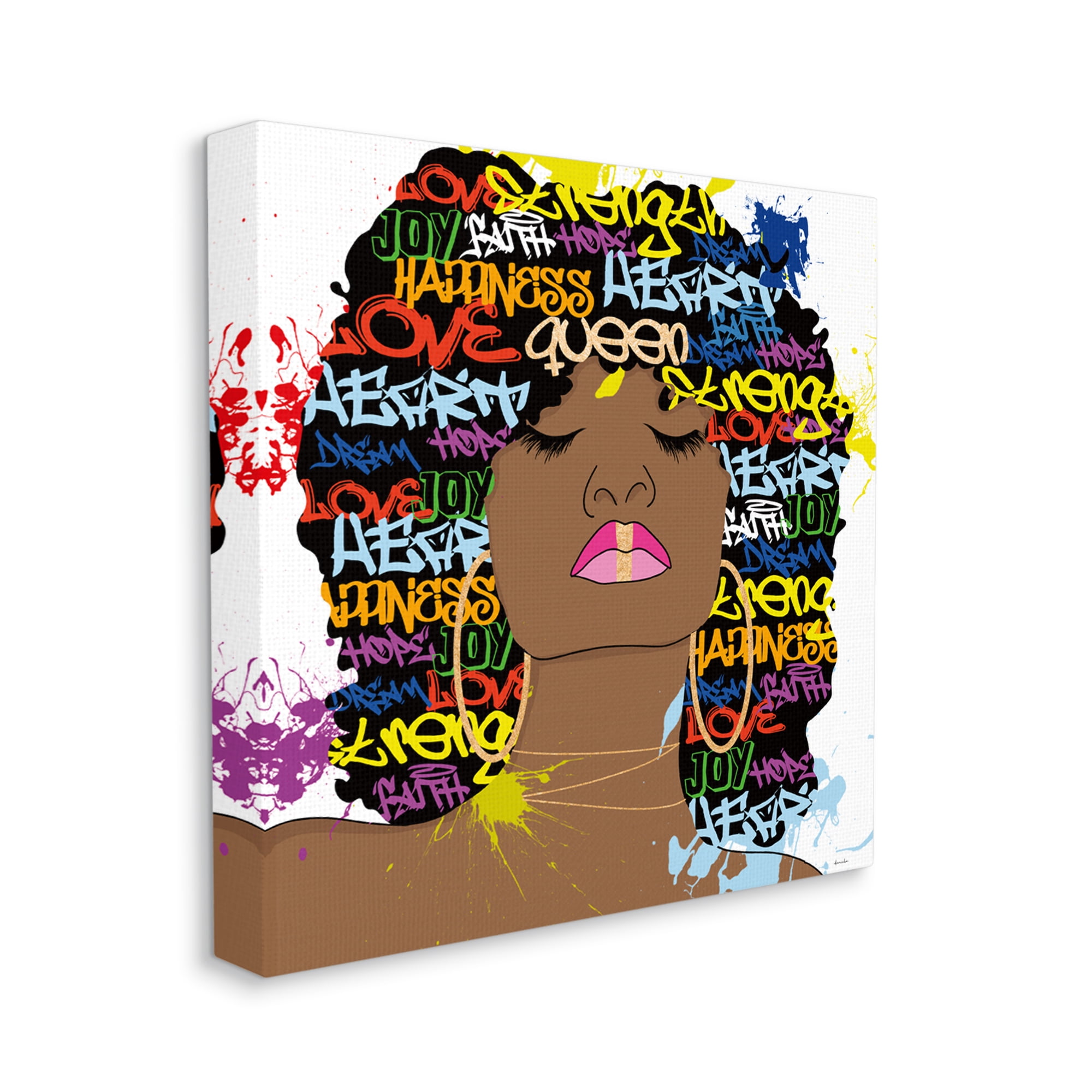 Stupell Industries Modern Motivational Girl Typography Painting Gallery Wrapped Canvas Art Print Wall Art, 17 x 17