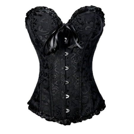 Cathery Women s Corset Top Lace Floral Bustier Lingerie Overbust Satin Bodyshaper Shapewear Steampunk Corset Overbust