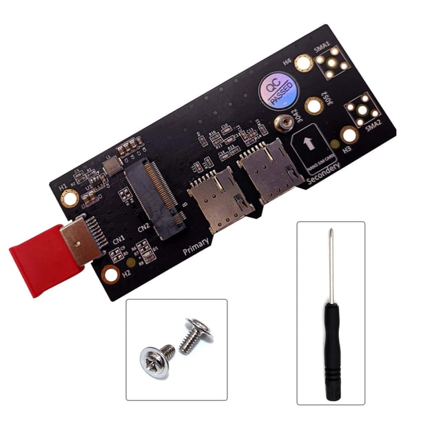 Adaptador M.2 a USB 3.0 NikouMX NGFF Key B 3G/4G/5G Prueba de módulo vertical con ranura para tarjeta SIM dual