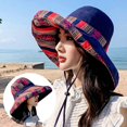 thumbnail image 2 of Women's Sun Hats Summer Beach UV Protection UPF Packable Wide Brim Chin Strap,Can be Worn on Both Sides Oversized Bucket Hat, 2 of 4
