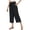 Black, variant on DuoJiaJ Womens Cotton Linen Capri Pants Summer Wide Leg High Waist Casual Pant with Pockets Beach Travel 2026 Black L