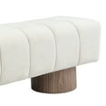 thumbnail image 5 of Christopher Knight Home Modern Mid-Century 50" Chenille Tufted Ottoman Bench, Faux Wood Legs, Beige, 5 of 7