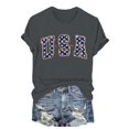 thumbnail image 3 of Bovemsi 4Th of July Oversized Shirt Women Casual Printing Short Sleeves Round Neck Loose T Shirt Blouse Tops, Gray Women's Summer Short Sleeve T-Shirts, L, 3 of 8