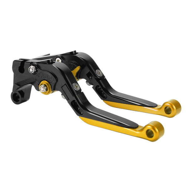 Palancas de freno y embrague cortas y largas para Yamaha MT-07 14-22, palanca de freno ajustable de motocicleta, aleación de aluminio, mango negro con extremo dorado