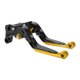 thumbnail image 1 of Palancas de freno y embrague cortas y largas para Yamaha MT-07 14-22, palanca de freno ajustable de motocicleta, aleación de aluminio, mango negro con extremo dorado, 1 of 1