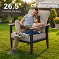 thumbnail image 3 of Muphyers Aluminum Patio Chairs with Ottomans, 4-Piece Outdoor Patio Furniture Set with 5.1" Cushions, Heavy Duty Armchairs with Footrests, Rust-Resistant Dining Chairs for Lawn Deck Porch,Khaki, 3 of 11