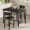 Black, variant on Luku 3 Piece Counter Height Dining Table Set with 2 Upholstered Bar Stools for Kitchen