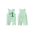 thumbnail image 2 of RUINIXCW Baby Boy Girl First Birthday Outfit 1 Years Old Birthday Clothes Summer Fall Romper Overalls Cake Embroidery Striped Sleeveless Jumpsuit Playsuit, 2 of 9