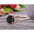thumbnail image 3 of Round Cut 1.75 Carat Black Diamond Moissanite Engagement Ring Wedding Ring On 10k Rose Gold Halo Art Deco Anniversary Gift, 3 of 6