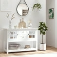 thumbnail image 2 of HOMCOM Kitchen Sideboard Buffet Cabinet, Console Table with Adjustable Shelves, Glass Door Server Cupboard with 2 Drawers for Dining Room, Living Room, White, 2 of 10
