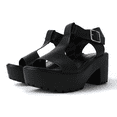 thumbnail image 7 of J. Adams Corby Platform Sandals for Women - T-Strap Mid Heel Sandal Wedges - Summer Shoes for Women | Polyurethane, 7 of 7