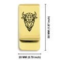 thumbnail image 2 of Stainless Steel Geometric Polygon Bison Animal Classic Slim Money Clip Credit Card Holder, 2 of 2