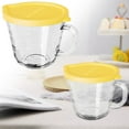 thumbnail image 2 of Yellow 15*11 Glass Cooking Cup with Graduated Spout， Modern Glass Measuring Cup Microwave Baking Bowl with Handle Capacity Metric Markings Transparent Pour Spout Kitchen for Cooking Mixing Serving, 2 of 8