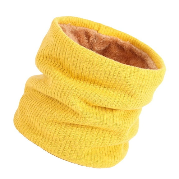 OUNONA Yellow Chunky Winter Scarf Warm Cold Weather Collar Wrap for Men Women and Kids