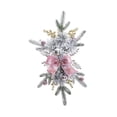 thumbnail image 3 of Corona navideña con forma de lágrima para puerta de entrada, decoración de escaleras Lazo rosa de 45 cm, 3 of 9