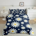 thumbnail image 2 of jejeloiu Cute Daisy Queen Comforter Set,Kawaii Flower Bedding Sets,White Deepblue Bedding Comforter Set For Girls Kids,Super Cozy Room Decor Reversible,3pcs, 2 of 8