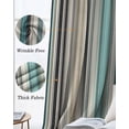 thumbnail image 6 of Teal Blue Striped Black Out Curtains 63 Inch Long, Room Darkening Draperies Curtains Panels, Farmhouse Stripes Modern Abstract Art Thermal Insulated Curtain for Bedroom Living Room 52"x63" 2 Panels, 6 of 8