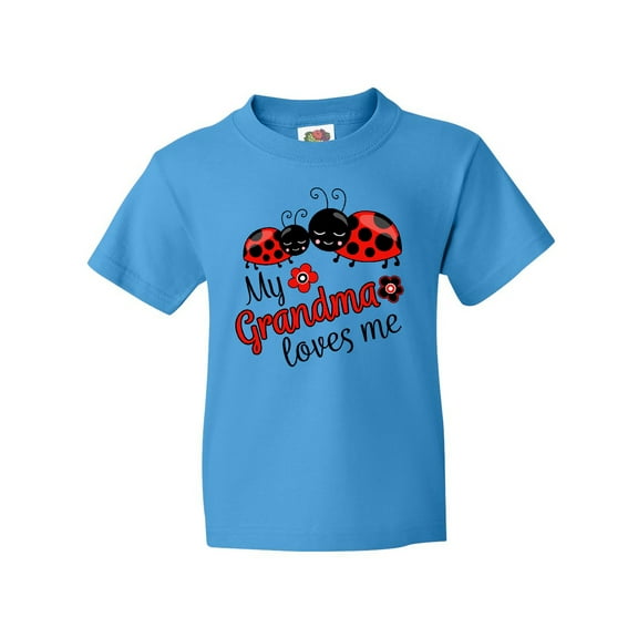 Inktastic My Grandma Loves Me with Cute Ladybugs Youth T-Shirt