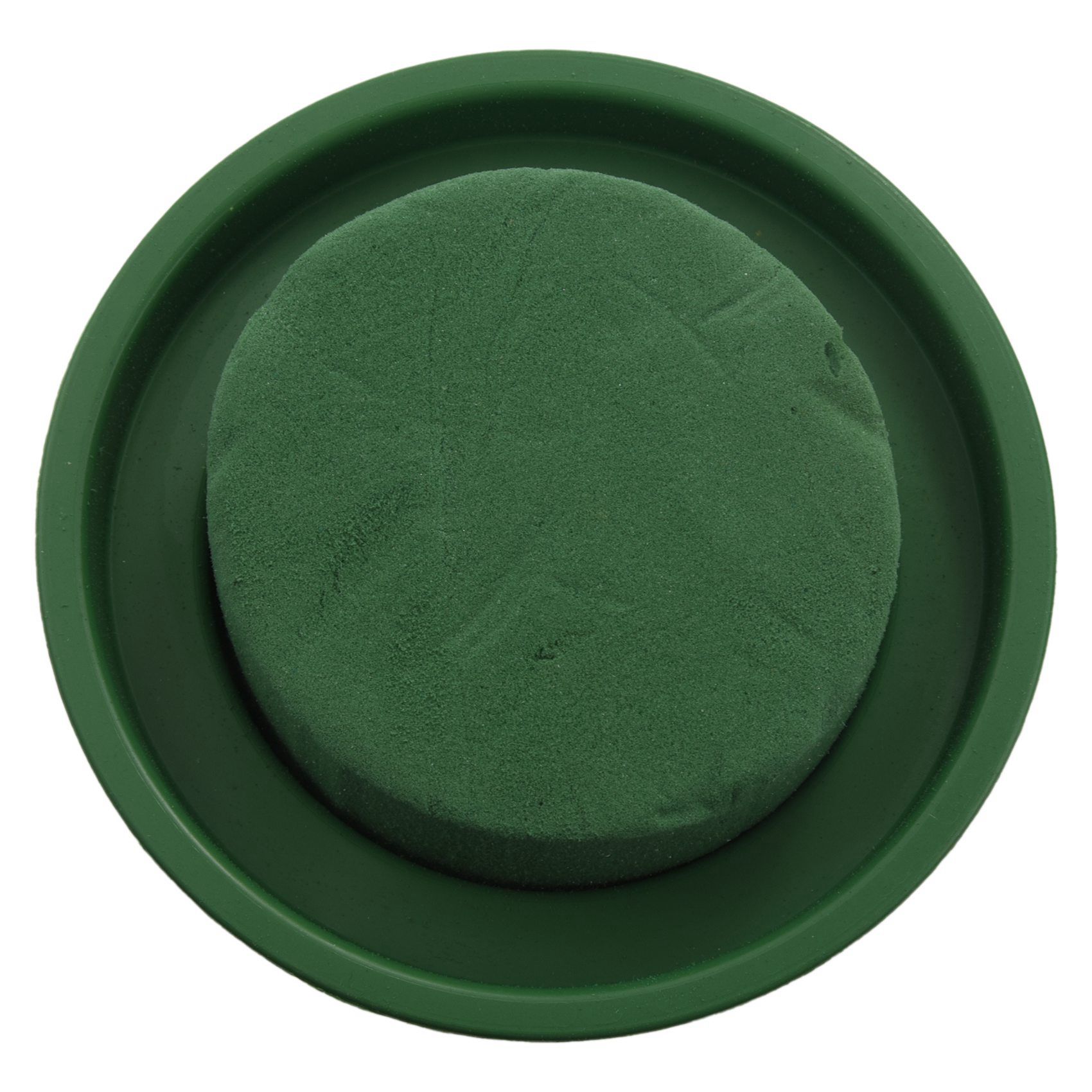 Green Round Wet Floral Foam, Wedding Aisle Flowers, Decoration (Flower Foam with Bowl, 24 Pieces)