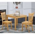 thumbnail image 2 of HomeStock 3-Piece Square Kitchen Dining Room Set, Oak Finish, 36" Square Table, 2 Solid Wood Dining Chairs with Wood Seats, 92 lbs, 2 of 7