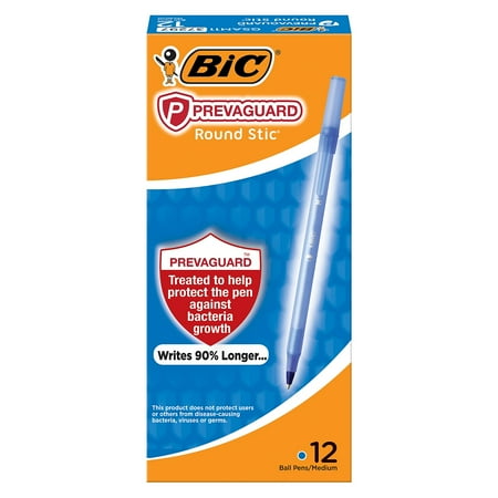 UPC: 0070330372979 | BIC Prevaguard Round Stic Ballpoint Pen Medium Point Blue Ink Dozen (GSAM11-BLU) GSAM11BE