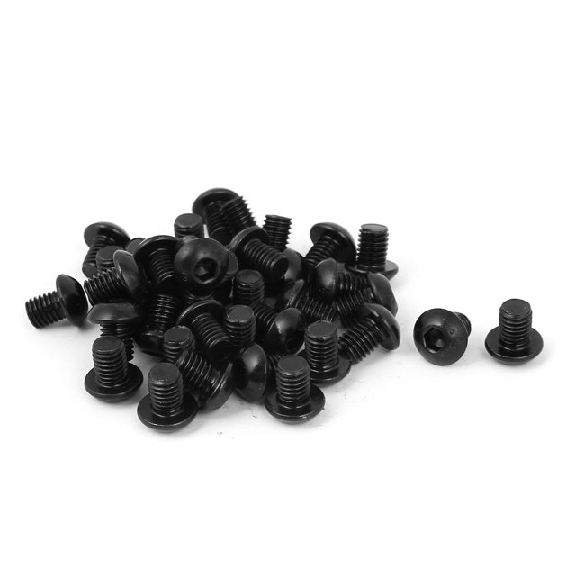M8x10mm 10.9 Alloy Steel Button Head Hex Socket Cap Screw Bolt Black 40pcs