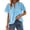 Blue, variant on UVN Summer Blouses for Women Short Sleeve Shirts Ladies Hollow Out Lace Blouse V Neck Dressy Casual Tops