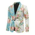 thumbnail image 5 of Cloudstyle Men's Patchwork Printed Notch Lapel Single-Breasted One-Button Blazer with Center Back Vent, 5 of 10