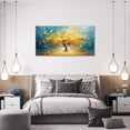 thumbnail image 3 of AEFER Large Canvas Wall Art Decor for Living Room Bedroom Golden Yellow Tree of Life Pictures Blue Painting Prints Modern Framed Artwork Decoration Home Office 60"x30", 3 of 6
