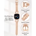 thumbnail image 4 of TOYOUTHS Leather Bands Compatible with Fitbit Versa 4/Versa 3/Fitbit Sense 2/Sense Band Women, Slim Thin Dressy Designer Premium Leather Strap with C-Shape Metal Buckle for Versa 3 4 Sense Smartwatch, 4 of 7