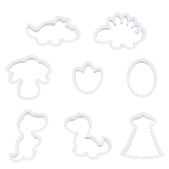 1Set 8 Style Plastic Cookie Cutters Polymer Clay Cutters Dinosaur Clay Cutter White Tree Oval Paw Print Cookies Fondant Mouldss for DIY Biscuit Baking Tool