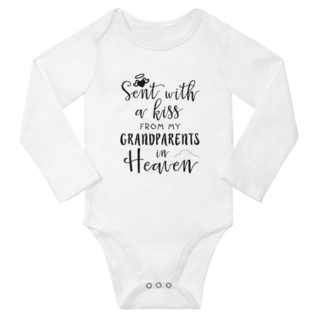 

Sent with A Kiss from My Grandparents in Heaven Cute Baby Long Sleeve Boy Girl Outfits (White 6M)