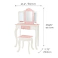 thumbnail image 4 of Fantasy Fields Princess Kids Vanity Table and Mirror Set with Stool – Gisele Twinkle Star, White/Pink, 4 of 12