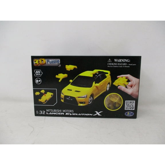 Puzzle Fun 65 Pieces 3D Lancer Evolution X Solid Yellow 3D Puzzles