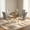42" table*4 Light Gray PU chairs gold leg style 2, variant on Sumdeal 47" Modern Round Clear Glass Dining Table Set for 4, Chrome Silver Table & 4 Gray Velvet Dining Chairs with Brushed Silver Legs
