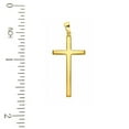 thumbnail image 2 of 18K Solid yellow Gold Polished Flat Tube Cross Pendant 1.20 inch., 2 of 3