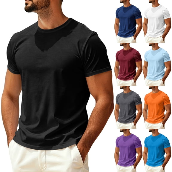 Trgacdwlo Men's Ice Silk T-Shirt Crew Neck Mens Short Sleeve Dress Shirts Quick Dry Cooling Summer Mens Athletic Shirts White XL