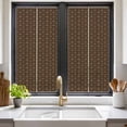 thumbnail image 2 of Window Privacy Film Dark Brown Rattan Stained Glass Window Film Decorative Sun Block Window Cover Vintage Abstract Wicker Texture Window Clings Static Adhesive Sticker for Bathroom 17.7"x39.3", 2 of 7