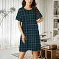 thumbnail image 2 of Clan MacLeod of Skye Tartan Graphic Women Nightgown Sleepwear Short Sleeves For Vacations Travels Nightgowns Women's Pajamas, 2 of 7