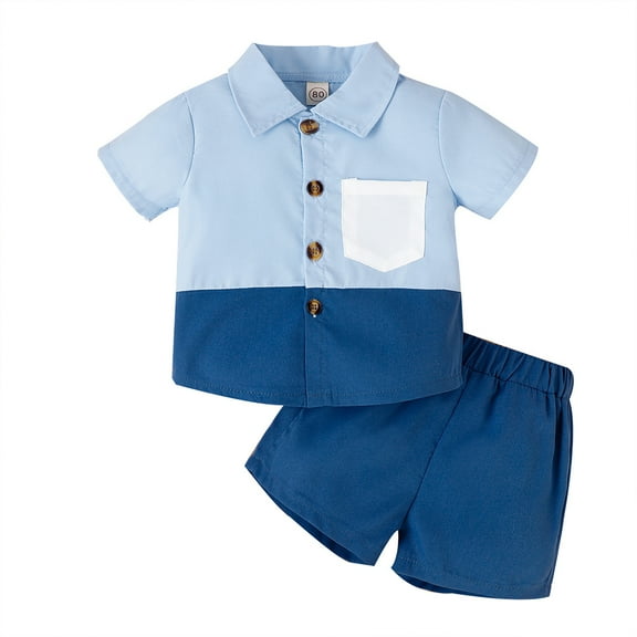 LYMAYTER Kids Boys Shirts Outfits 2PCS Toddler Cotton Short Sleeve Cardigan  shorts Sets for 5-12 T