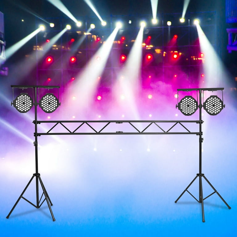 DENEST Pro Audio Mobile DJ Light Stand Length Portable Truss Lighting  System with T Bar
