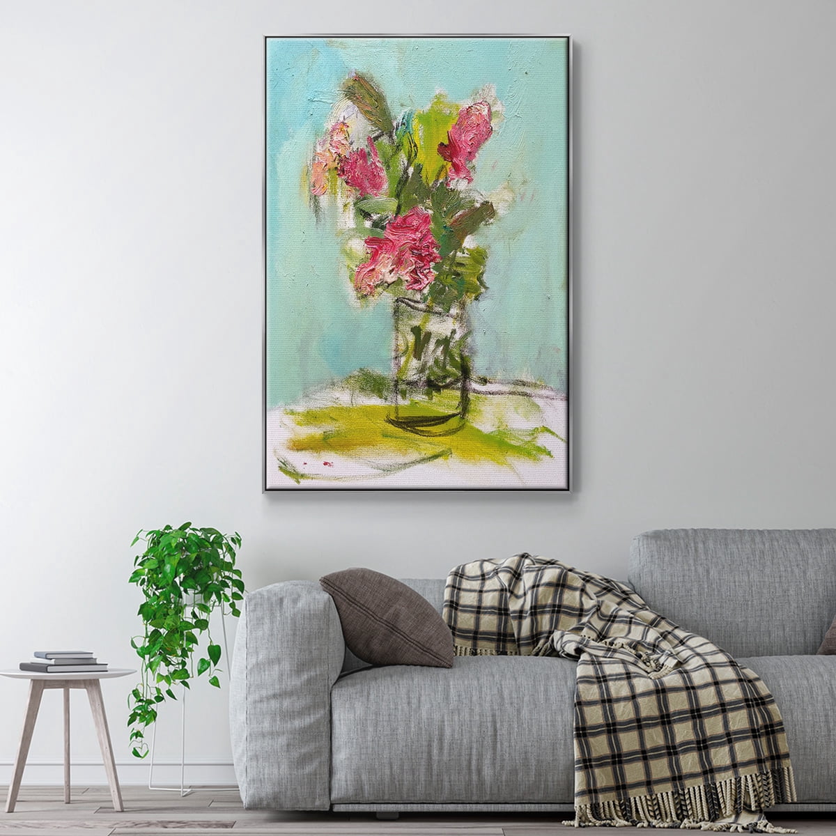 TURQUOISE LILLY Framed Premium Gallery Wrapped Canvas - Ready to Hang