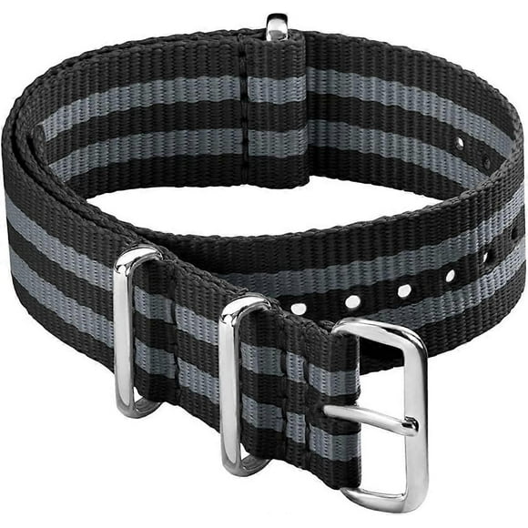 Watch Straps - Classic NATO Style Nylon Watch Strap - Choice of Color and Size (20mm,L245-260MM)