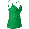 thumbnail image 3 of Hilor Women's Tankini Tops Shirred Ruffled Swimsuits V Neck Swimwear Top, 3 of 6