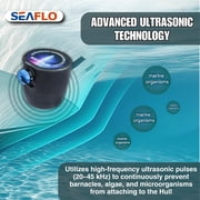 SEAFLO Ultrasonic Hull Defense System Prevents Barnacle & Algae Growth, Fully Automated 24/7 Protection, Protects Hull, Drives & Running Gear, Covers 400 sq.ft – (1-Transducer System)