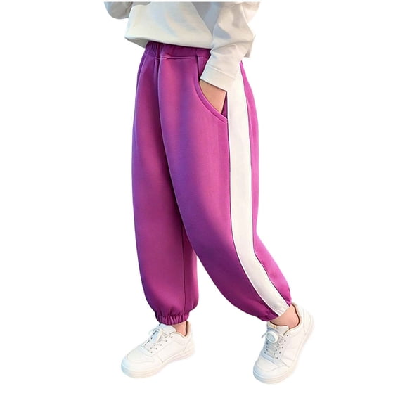 zbxnLI Kid's Cotton Sweatpants Elastic Waist Sports Joggers Pants Fashion Loose Casual Sweat Pants with Pockets