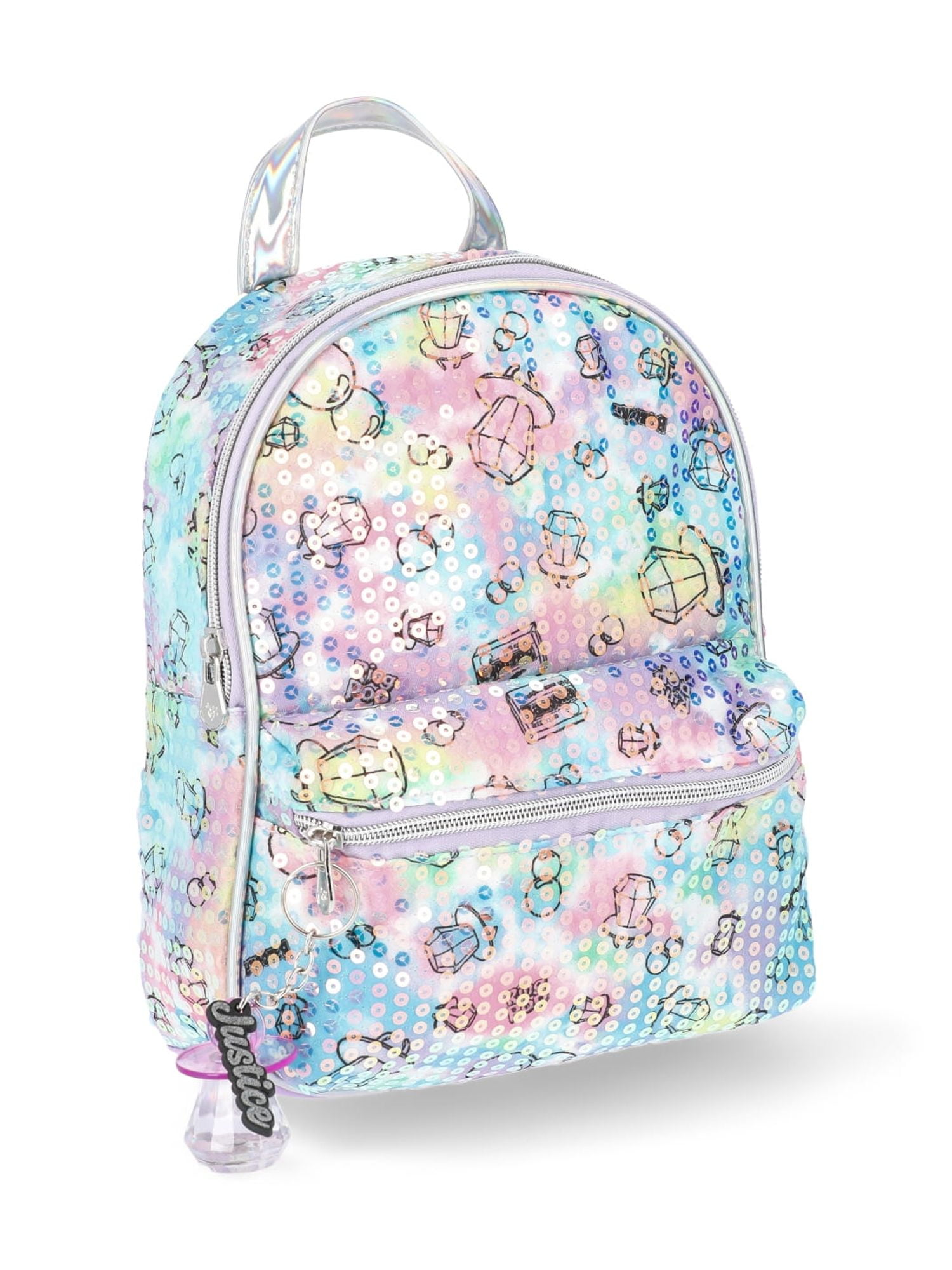 Justice Girls' Bazooka and Ring Pop Mini Backpack with Keychain