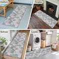 thumbnail image 5 of 2'x6' Rug Runners for Hallways Kitchen, Blue Pink Botanical Non Slip Entryway Beside Floor Carpet Runner, Spring Floral Vintage Washable Laundry Room Bedroom Throw Rugs Mat for Family Pet, 5 of 8