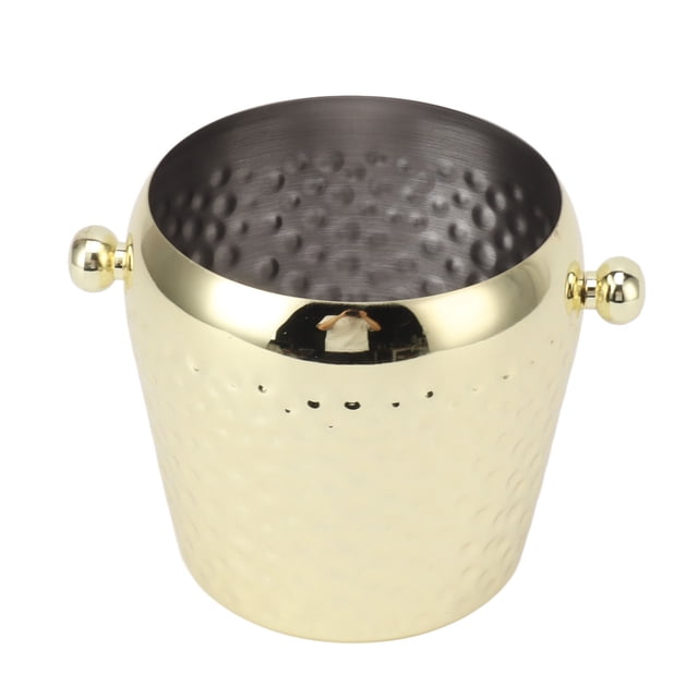Cubo De Hielo De 1 Litro, Recipiente Congelado De Acero Inoxidable Multifuncional Con Cuerpo Engrosado Y Diseño De Doble Pared Para Vino, Champán, Cócteles